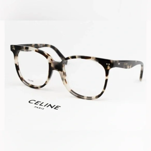 Celine CL5010IN 055 Eyeglasses White Vintage Havana Square Women NWT - Picture 3 of 8